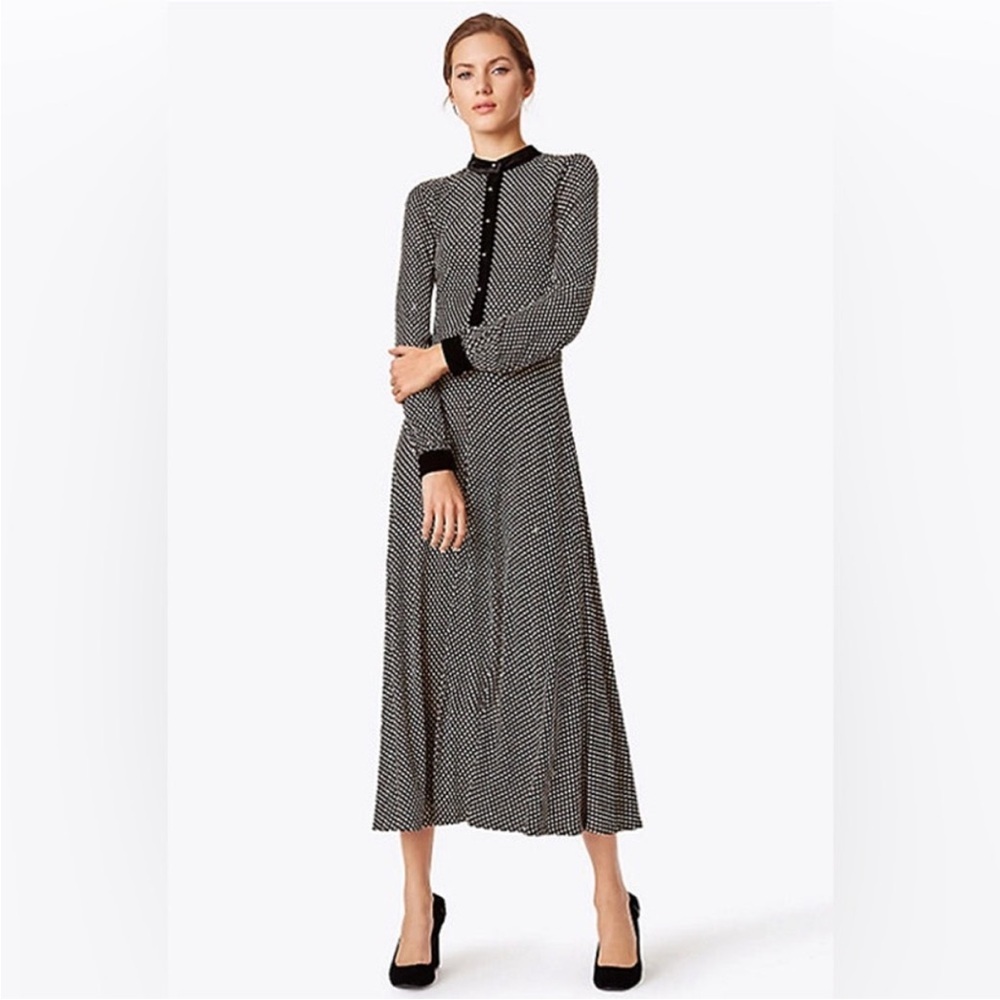 Tory Burch Black and White Long Sleeve Dress